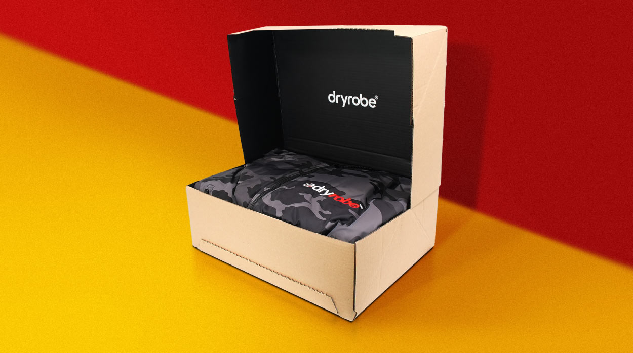 Reduction of 30 seconds per box with new clothing packaging box for Dryrobe®
