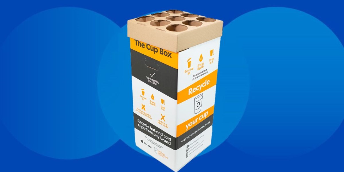 Cardboard cup holder bin