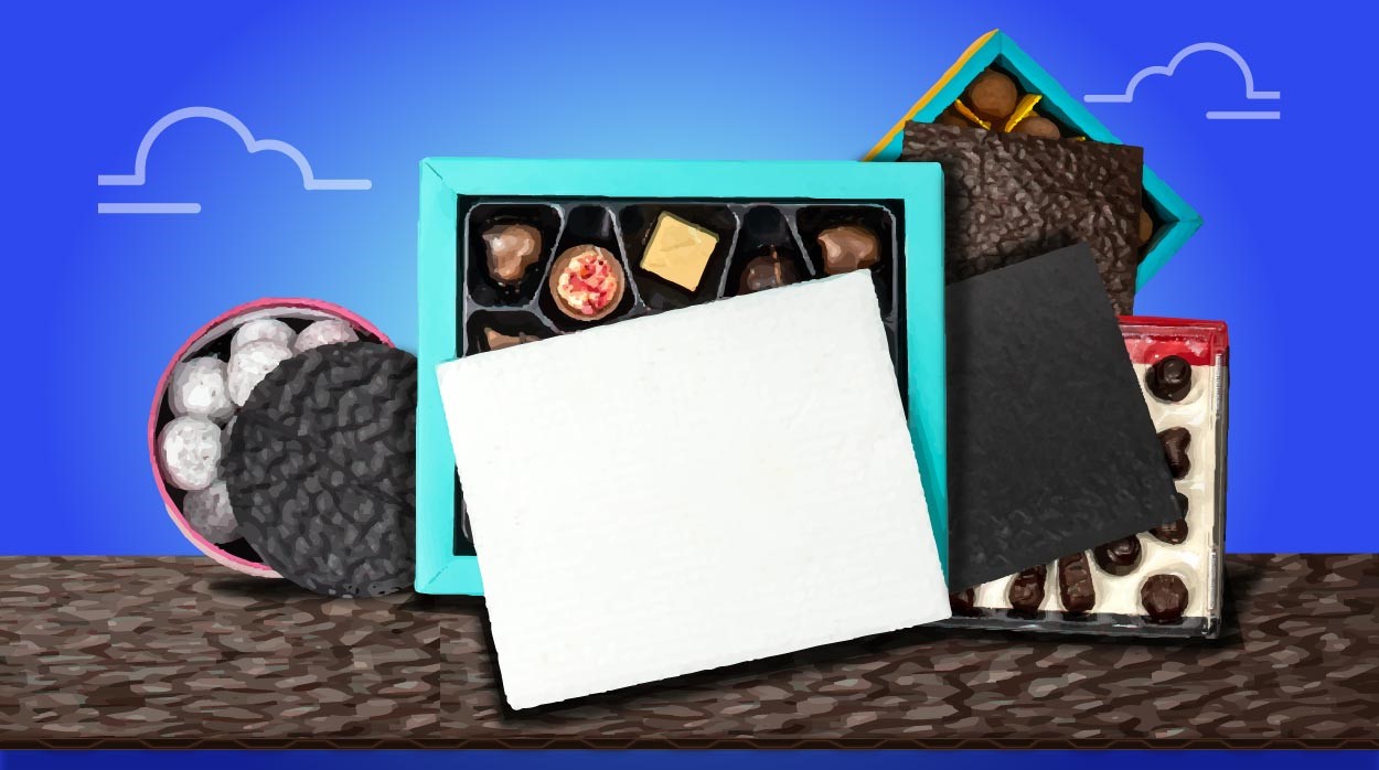 Cushion pads, confectionary Packaging, Chocolate packaging, Food Contact Packaging