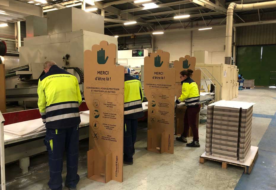 Workplace separators being used in Smurfit Kappa plant in France