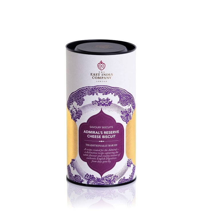 East India Cheese Biscuit Luxury Gift tube composites tube packaging Smurfit Kappa Composites 01946 61671