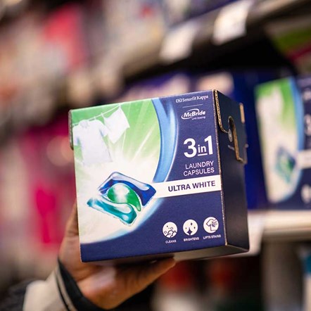 Klick zum Verschließen, Waschmittelverpackung, Waschmittelkarton