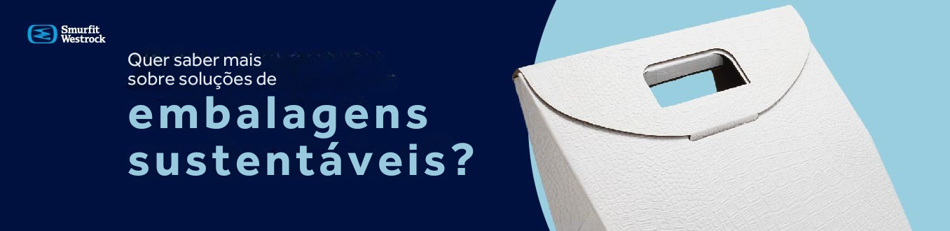 Embalagem sustentável de papel com alça, representando soluções de embalagens sustentáveis da Smurfit Westrock.