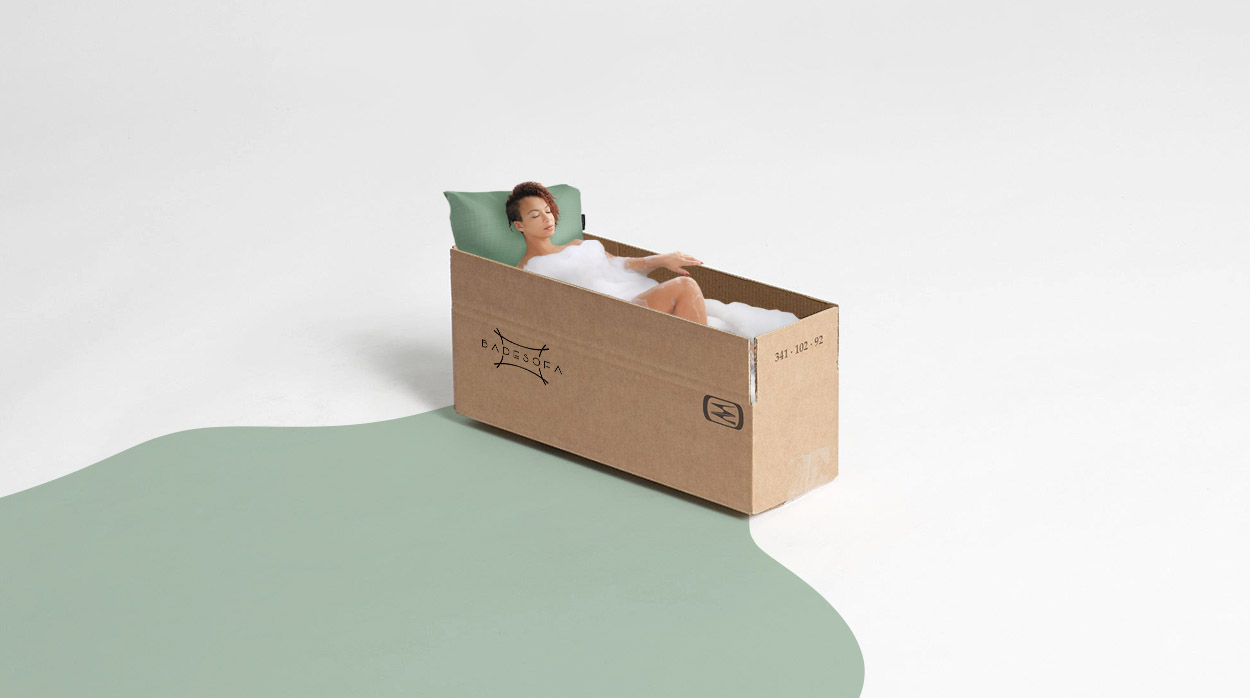 Individuell einstellbare und nachhaltige Verpackung für BADESOFA