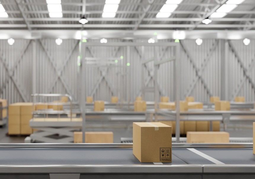 design2market-Caixas de papelo em esteira de centro de distribuio