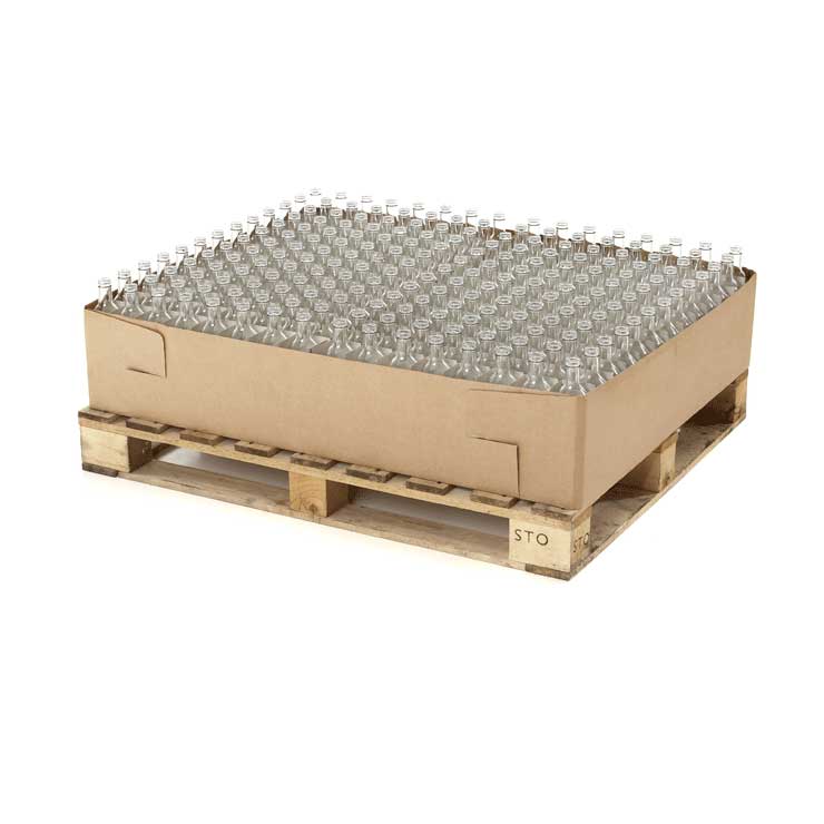 Slip sheet glasflasker