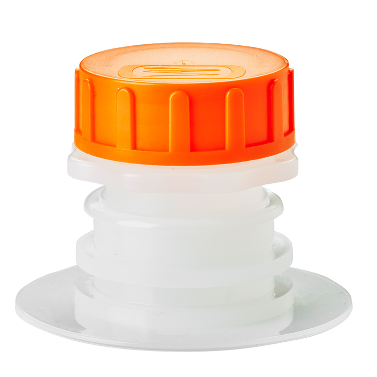 Tapón de rosca, VOP, naranja, con gollete, envase, Bag-in-Box 