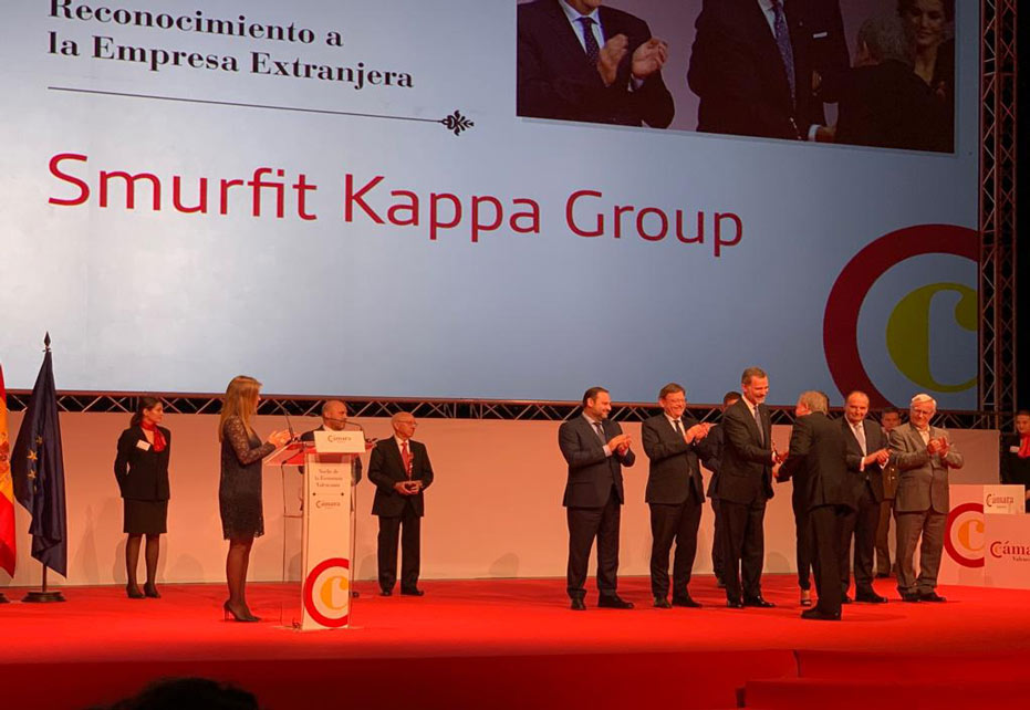 Smurfit Kappa recibe el reconocimiento de la Cámara de Comercio de Valencia en presencia de SS. MM. los Reyes