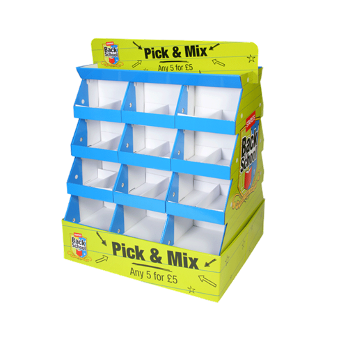 PLV de sol avec compartiments pour produits vendus en vras