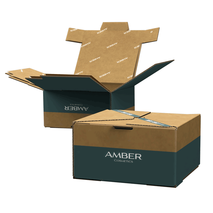 Emballage ecommerce avec papier auto scellant pour caller les produits à remplir par le bas pour effet wahou à l'ouverture