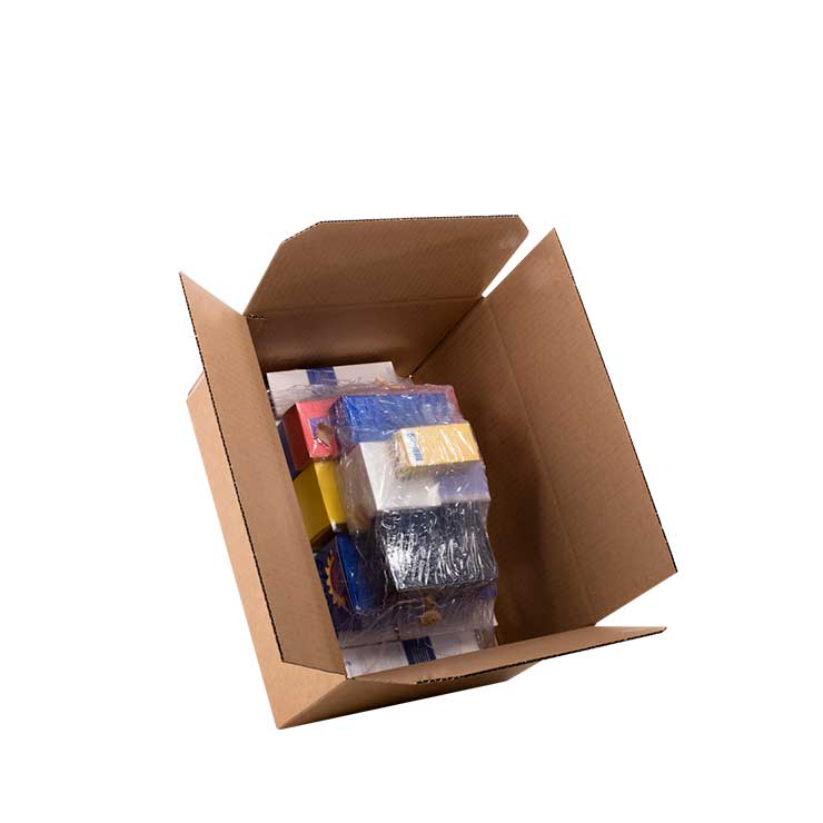 Emballage ecommerce avec calage thermorétractable autour de produits