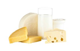 Présentation de différents types de produits laitiers