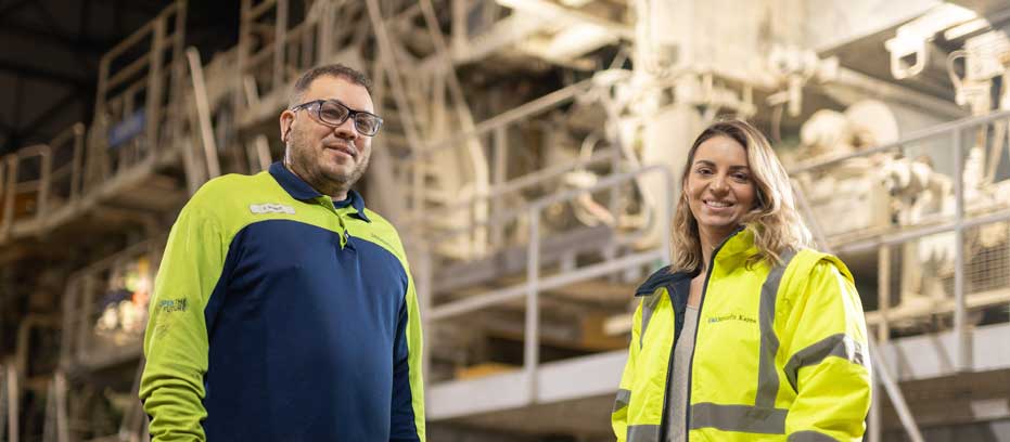 Smurfit Kappa employees at facture paper mill