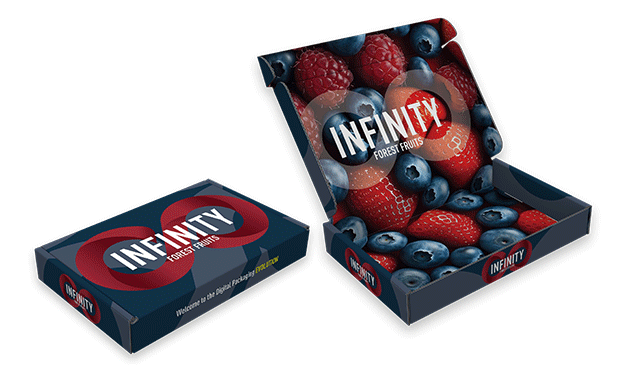 Digital printed packaging blue