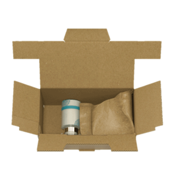 Scelpac, box with self-sealing paper