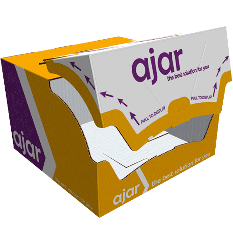 Two way display, display packaging, shelf ready packaging