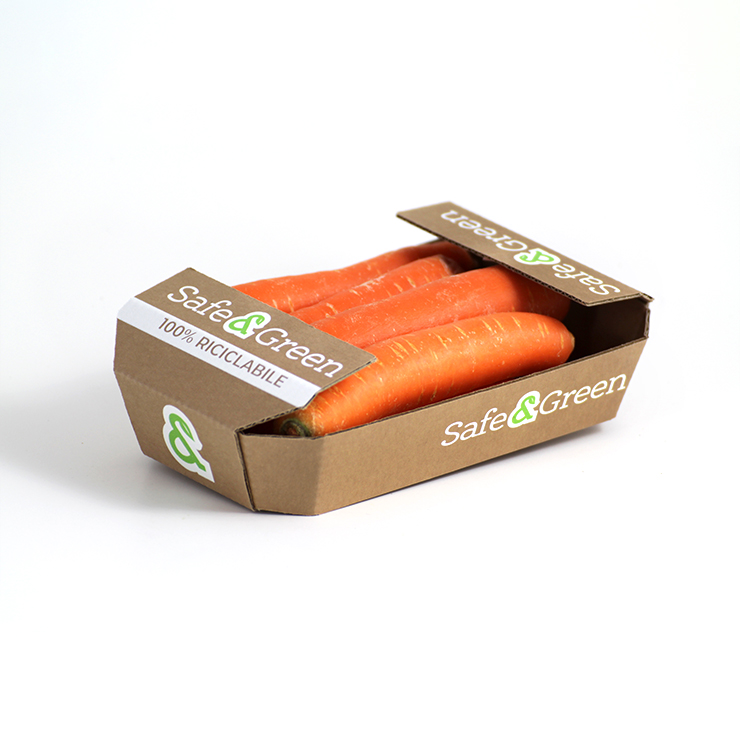 Vaschetta in cartone avana Safe and Green per ortofrutta