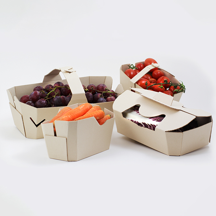 Vaschette in cartone avana per frutta e verdura