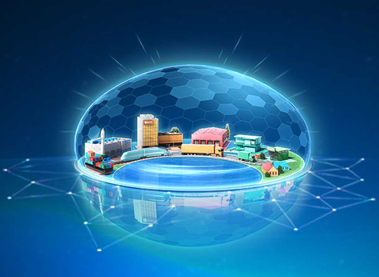 Collage photos de différents processus de transport d'emballages en carton ondulé