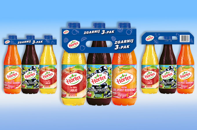 Desarrollamos de un empaque multipack reciclable para Hortex, con sede en Polonia, para respaldar su línea de bebidas y jugos, diseñado para cumplir con los estándares del PPWR y los requisitos de los principales retailers.