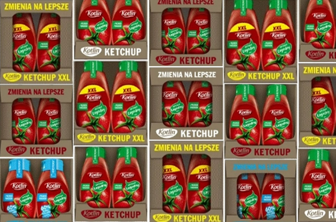 Jedna zmiana - wiele korzyści. Poznaj nowe opakowania SRP dla ketchupu Kotlin, które zmniejszyły ślad węglowy i poprawiły widoczność w sklepie.