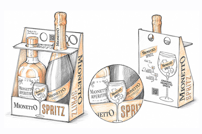 Szkic opakowania dla Mionetto SPRITZ