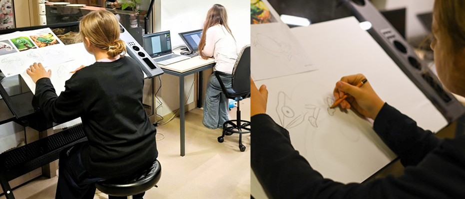 Strefa projektów graficznych w pracowni komputerowej Siemacha w Tarnowie