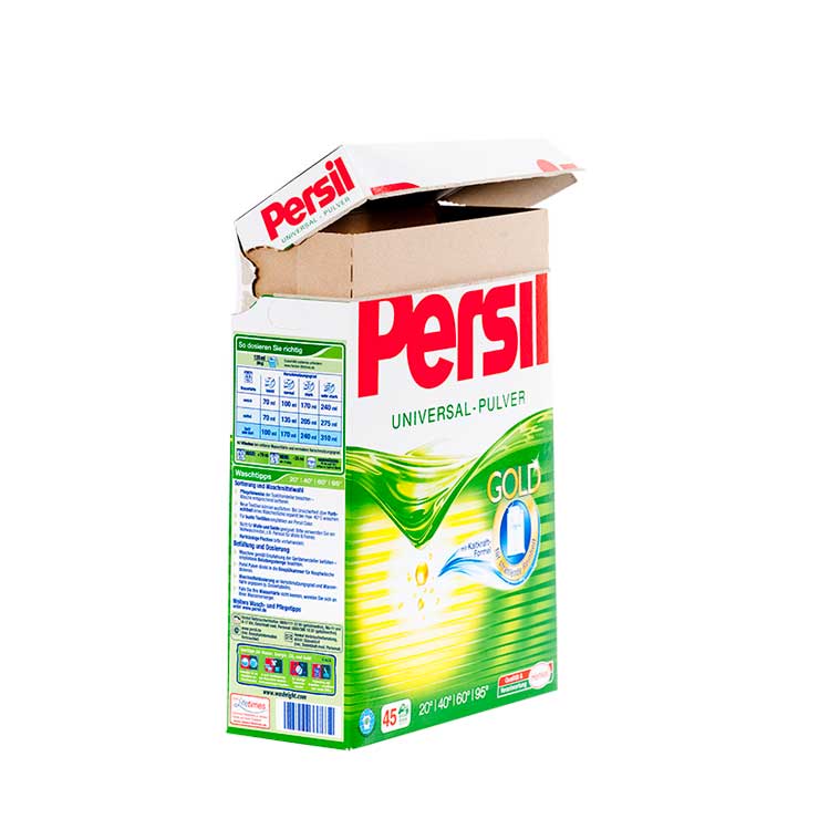Opakowanie na detergenty, Karton na proszek do prania, otwarty