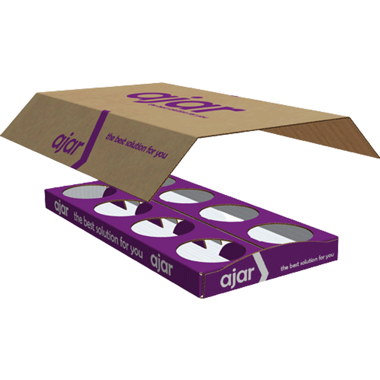 Taca z tektury z pokrywą - składana maszynowo