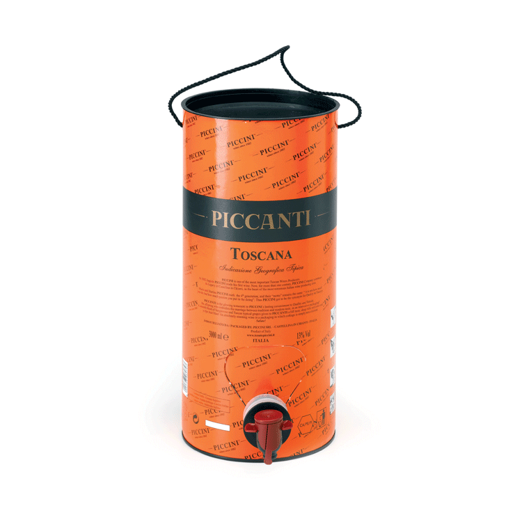 Embalagem, Bag-in-Tube, 3 litros, vinho tinto, torneira, Vitop Original, preta e vermelha