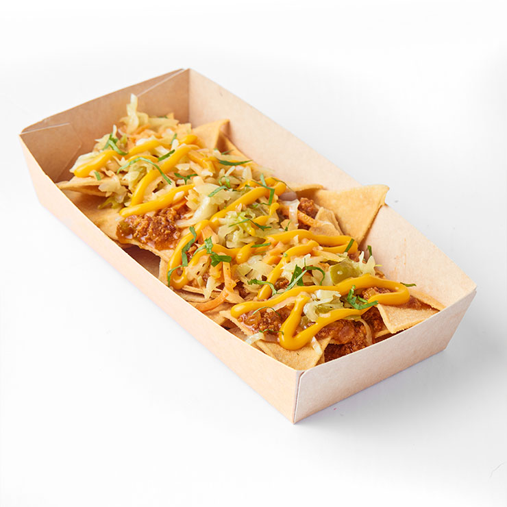 Bandeja rígida a base de papel para alimentos