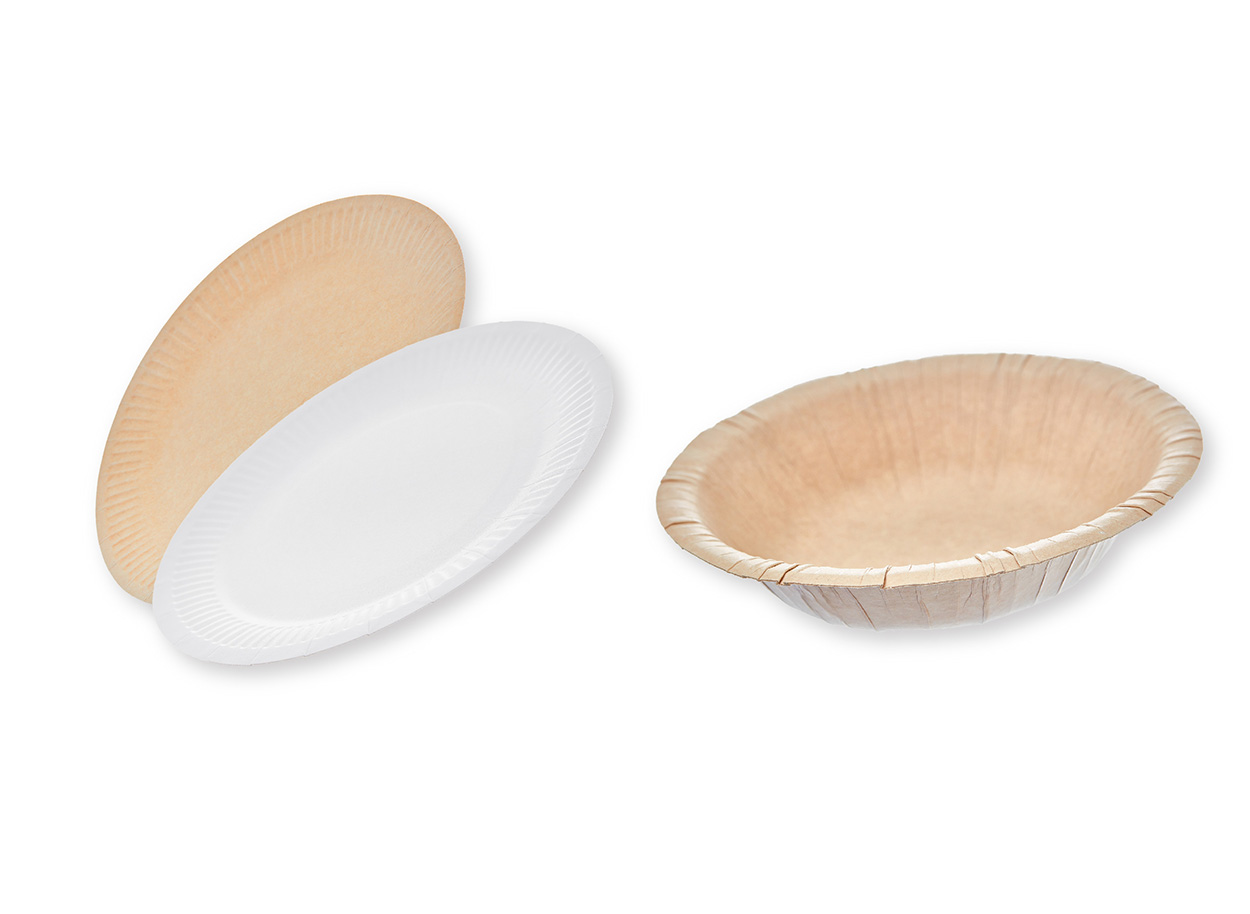 Platos reciclables hechos a base de papel