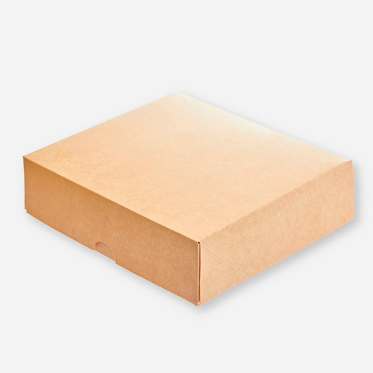 Contenedor a base de papel con tapa y división para alimentos