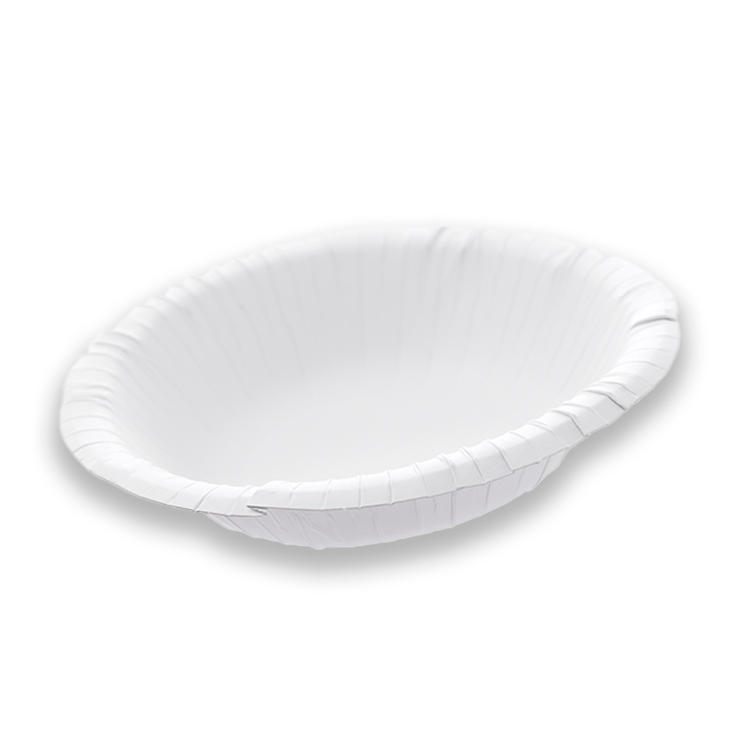 Plato hondo reciclable a base de papel para alimentos