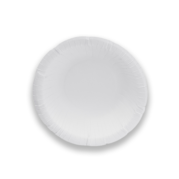 Plato hondo reciclable a base de papel para alimentos