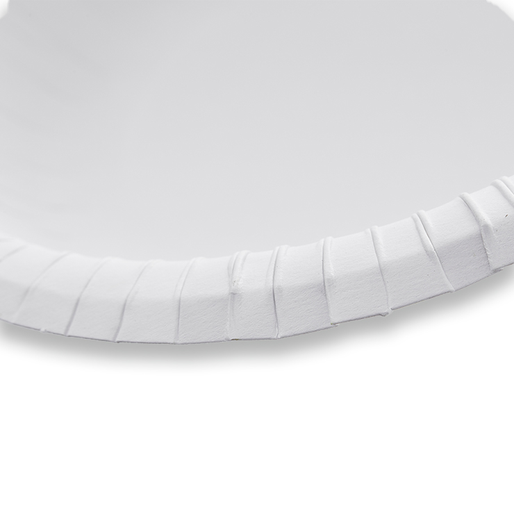 Plato hondo reciclable a base de papel para alimentos