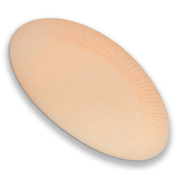 Plato grande reciclable kraft para alimentos