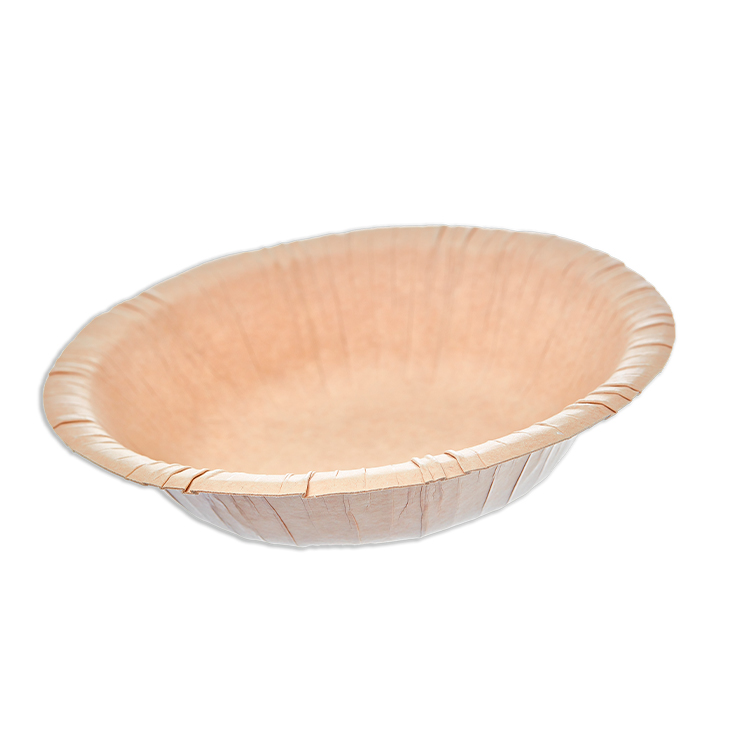 Plato hondo reciclable a base de papel para alimentos