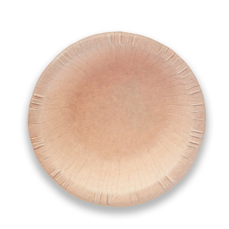 Plato hondo reciclable a base de papel para alimentos