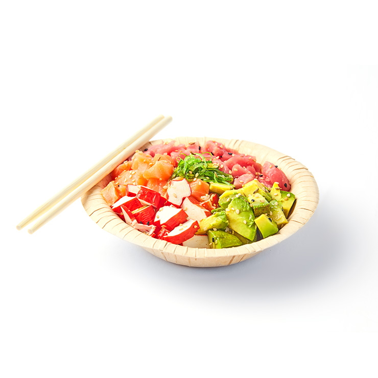 Plato hondo reciclable a base de papel para alimentos