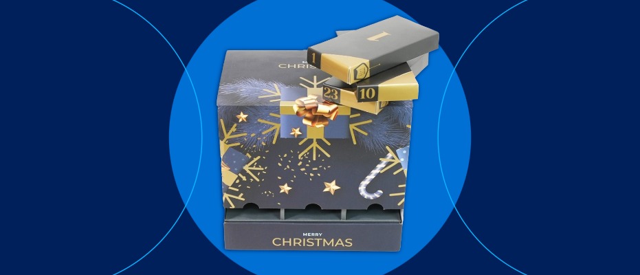 Festive advent calendar packaging