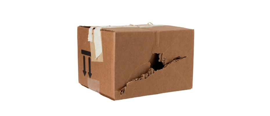Packaging damaged during transit
