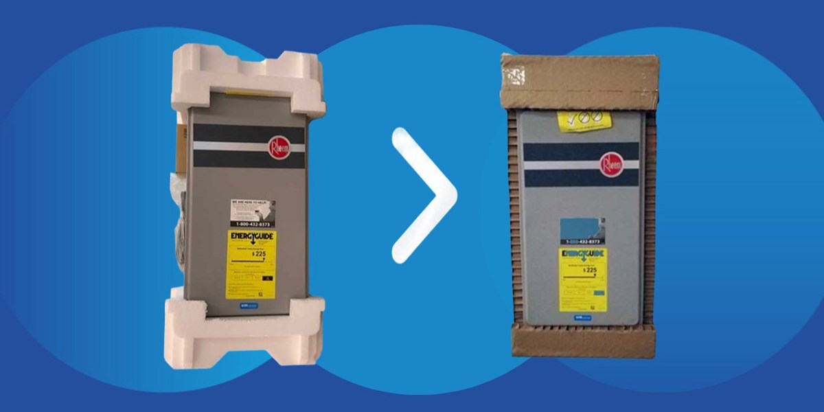 Protective packaging for water heating products