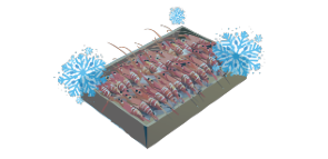 Ice on cardboard tray