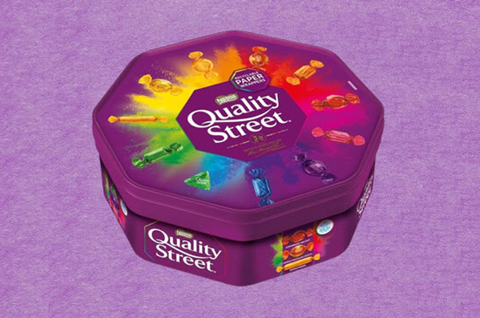 Quality street chocolate packaging