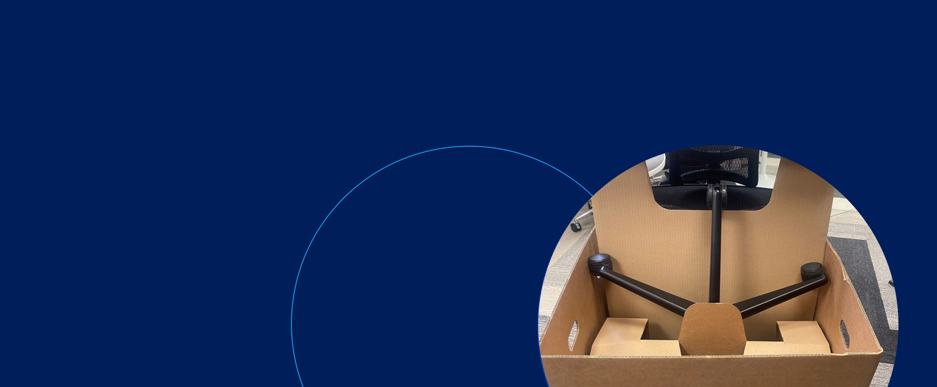 Office chair packaging for hood seating