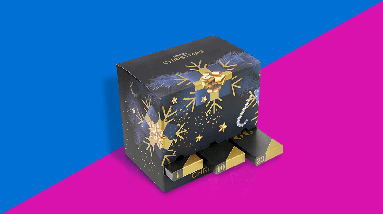 Advent calendar packaging for leading wine sample repacking expert in the UK