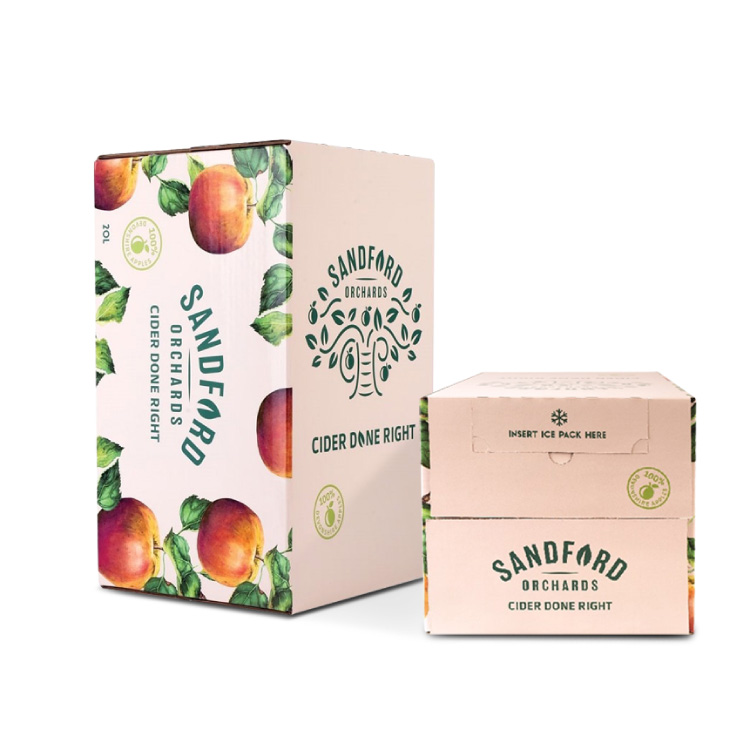 Bag-in-Box Sanford Orchards Wine Packaging