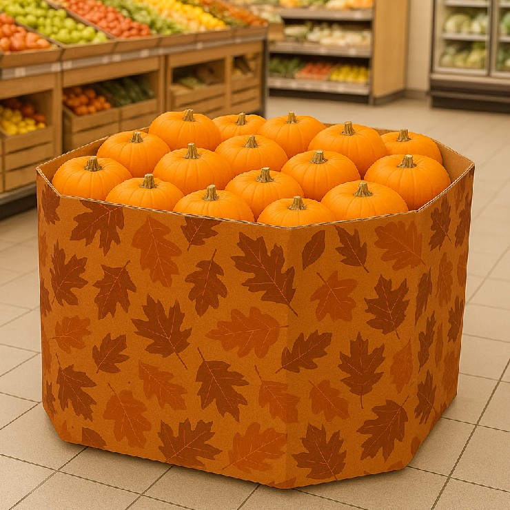 Branded pumpkin bin