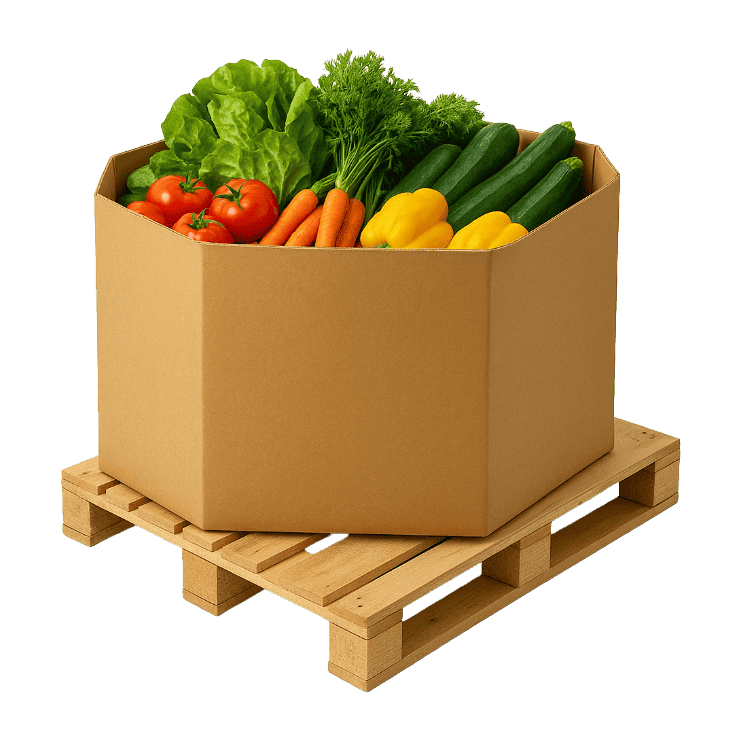 Octabin packaging for vegetables